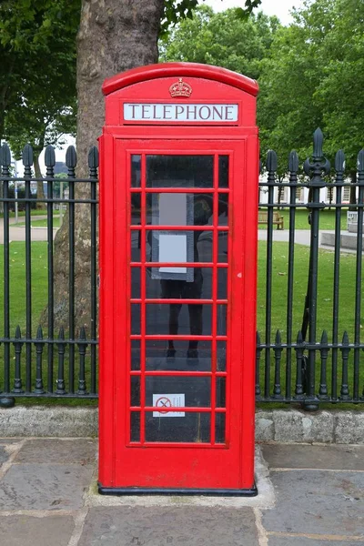 London Telefon Box Piros Telefon Kioszk Egyesült Királyságban — Stock Fotó