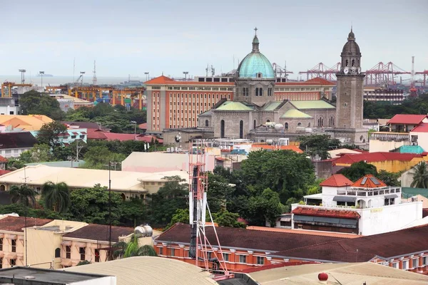 Город Манила Филиппины Вид Воздуха Собор — стоковое фото