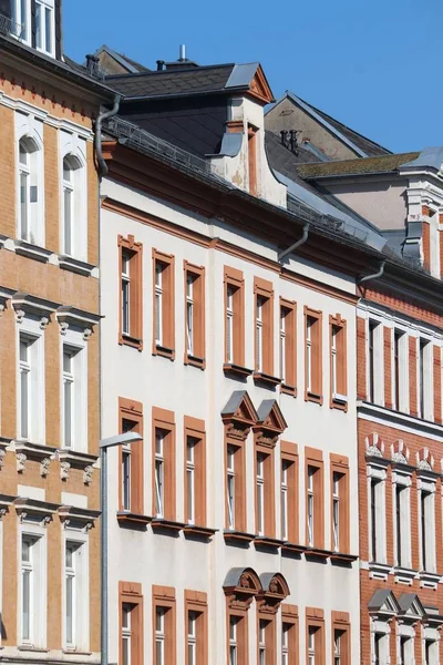 Miasto Chemnitz Niemczech Państwo Saksonia Architektury Mieszkaniowej Leipziger Street Leipziger — Zdjęcie stockowe