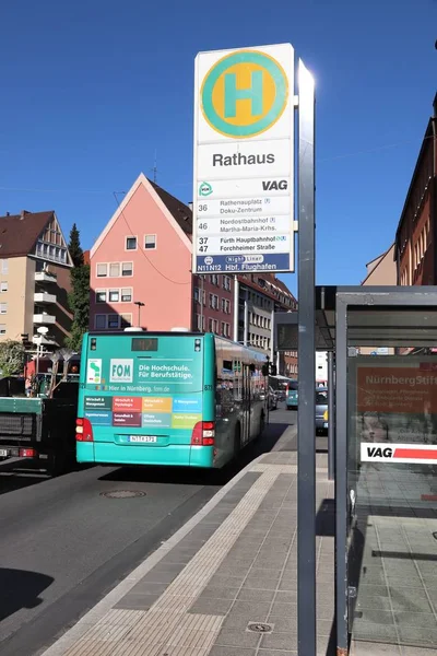 Nuremberg Alemanha Maio 2018 Paragem Ônibus Nuremberga Alemanha Nuremberga Está — Fotografia de Stock