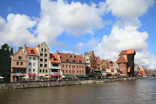 Poland Gdansk Old Town Pomerania Region River View Famous Wooden — Stock Photo, Image