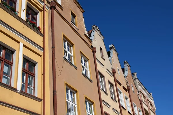 波兰格鲁齐亚兹市 镇广场的旧公寓 Rynek — 图库照片