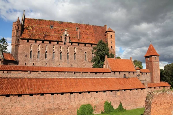 Średniowieczny Zamek Malborku Polsce Światowego Dziedzictwa Unesco — Zdjęcie stockowe