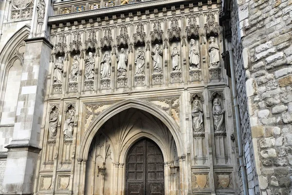 Londýn Detaily Fasády Westminsterské Opatství Světového Dědictví Unesco — Stock fotografie