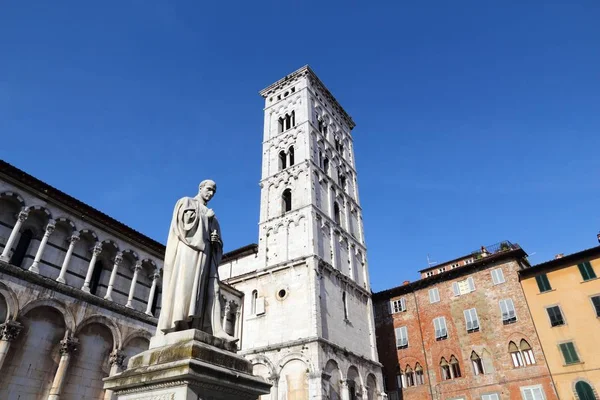 Lucques Italie Ville Médiévale Toscane San Michele Foro Basilique Catholique — Photo