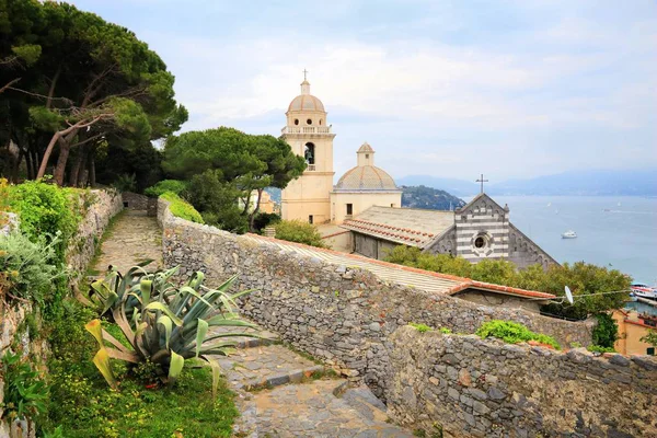 Portovenere Town Unesco World Heritage Site Italy White Madonna Sanctuary — Stock Photo, Image