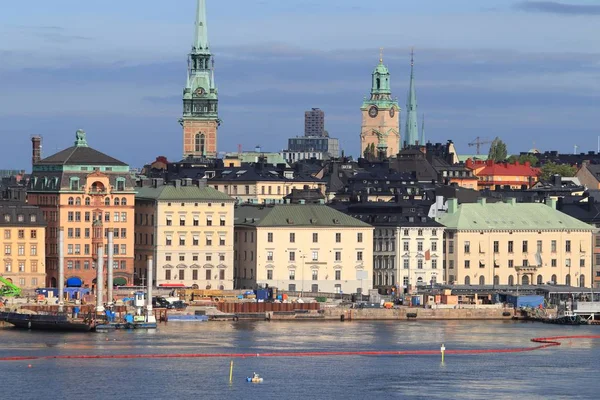 Ville Stockholm Skyline Suède Gamla Stan Front Mer Vieille Ville — Photo