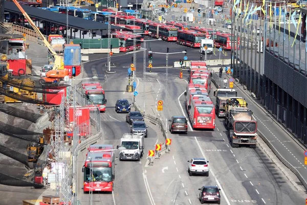 Stockholm Sweden Sierpnia 2018 Autobusy Miejskie Sztokholmie Szwecja Autobusy Obsługiwane — Zdjęcie stockowe