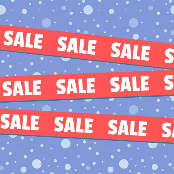 Winter Sale Red Sign Text Snow Background — Stock Vector