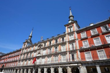 Madrid, İspanya plaza mayor (ana meydan) Mimarlık. Casa de la panaderia.