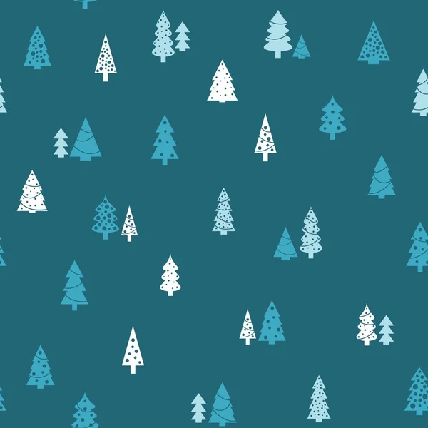 Christmas Trees Pattern Simple Seamless Vector Texture — Stock Vector