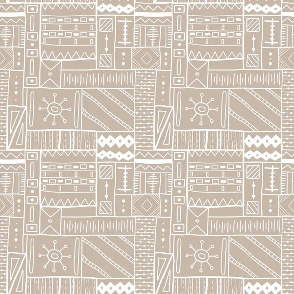 African Tribal Pattern Artistic Fashion Texture Seamless Background Vector — Stock Vector