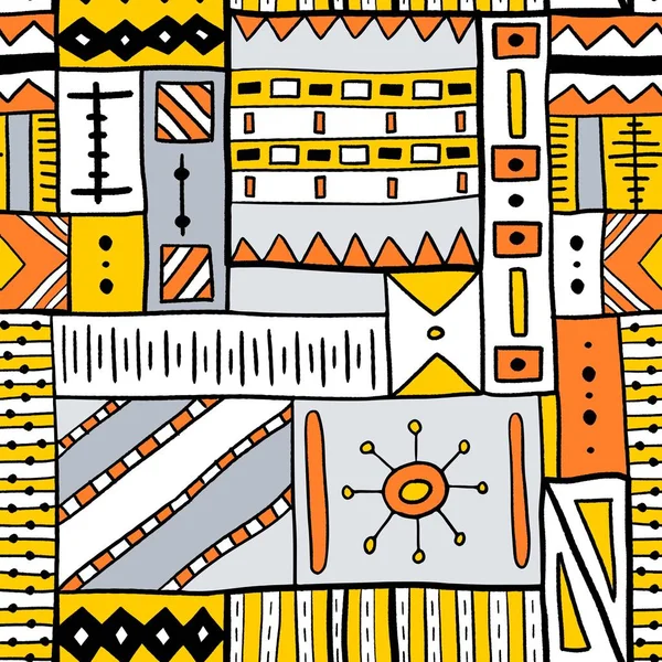 Padrão Vetorial Tribal Design Têxtil Tradicional Estilo Africano Indígena — Vetor de Stock