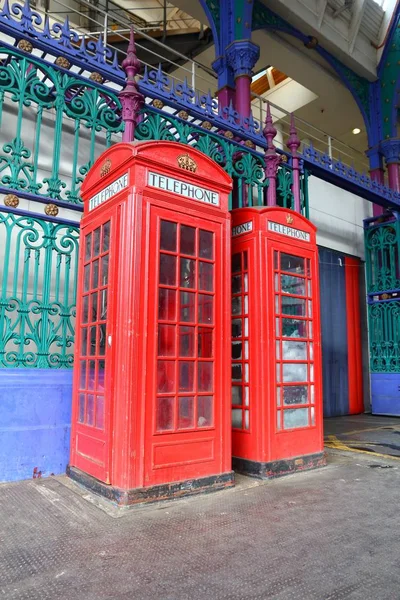 Teléfono Londres Cabinas Telefónicas Rojas Inglaterra —  Fotos de Stock