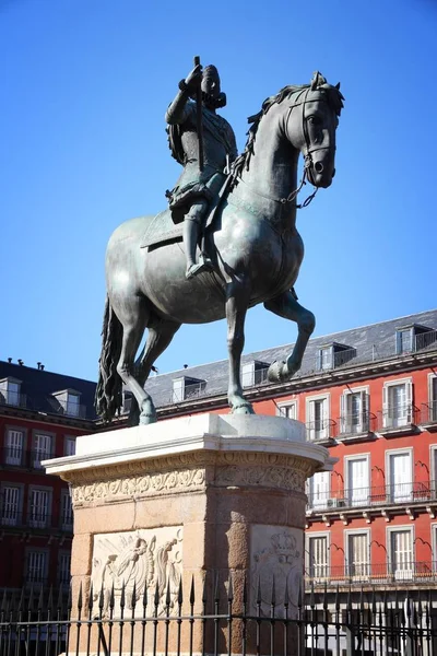 Madrid Plaza Belediye Başkanı Eski Şehir Meydanı Spanya Nın Başkenti — Stok fotoğraf