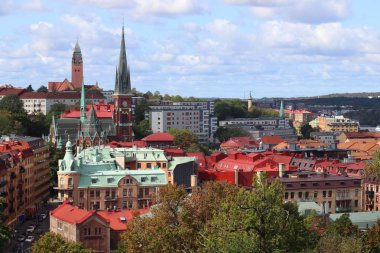 İsveç 'in Göteborg şehrinde. Olivedal bölgesiyle Skyline.