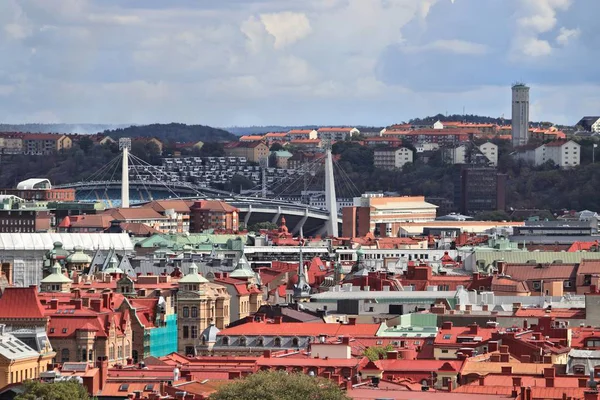 Gotemburgo Cidade Suécia Skyline Com Distrito Lorensberg Estádio — Fotografia de Stock