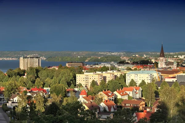 Stadtsilhouette Von Jonkoping Mit Vattersee Schweden Provinz Smaland — Stockfoto