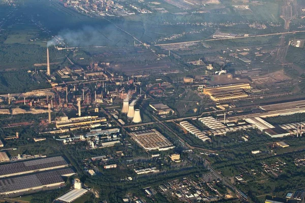 Endüstriyel Manzara Polonya Yukarı Silezya Bölgesinin Çelik Fabrikaları Dabrowa Gornicza — Stok fotoğraf