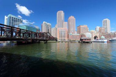 Boston manzarası - şehir manzaralı Massachusetts, ABD.