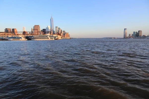 Vista Sul Fiume Hudson Con Skyline New York Jersey City — Foto Stock