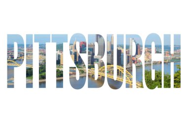 Pittsburgh, ABD - arka planda fotoğraf olan şehir ismi metni.