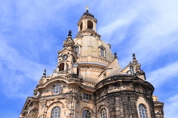 Miasto Drezno Niemczech Państwo Sachsen Kościół Luterański Kościół Marii Panny — Zdjęcie stockowe