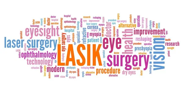 Lasik Vizyon Geliştirme cerrahi - kelime bulutu kavramı.