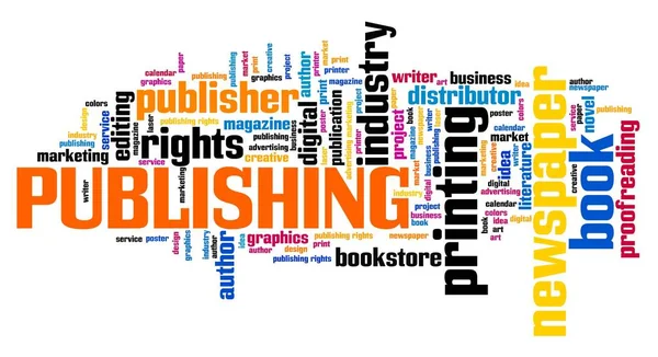 Publishing Industry Concept Press Newspapers Books Business Word Cloud — Stock Photo, Image