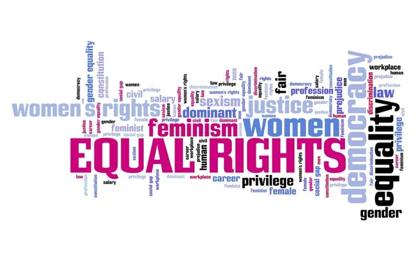 Igualdad Derechos Para Las Mujeres Concepto Feminista Palabra Nube — Foto de Stock