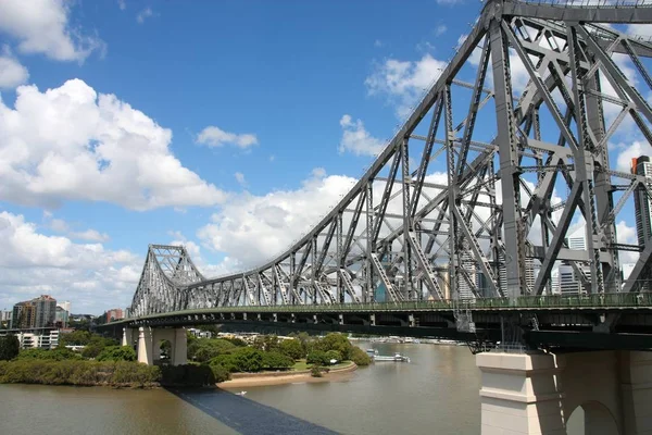 Story Bridge Brisbane Queensland Ausztrália Acél Vázszerkezet Kialakítása — Stock Fotó