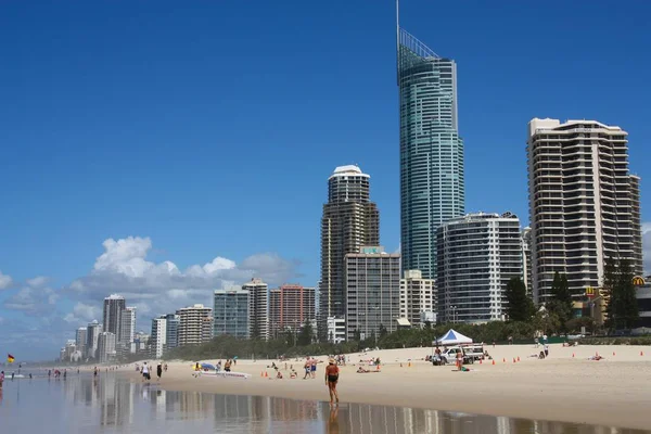 Costa Oro Australia Marzo 2008 Gente Visita Spiaggia Gold Coast — Foto Stock