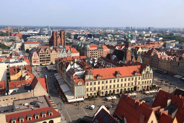 Wroclaw Polen September 2018 Luftaufnahme Des Stadtplatzes Rynek Wroclaw Polen — Stockfoto