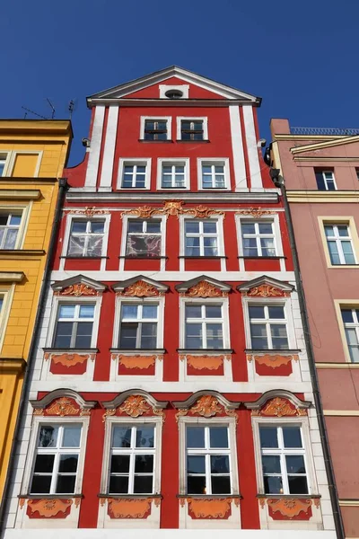 Wroclaw City Polen Arkitektur Vid Gamla Stadens Torg Rynek — Stockfoto