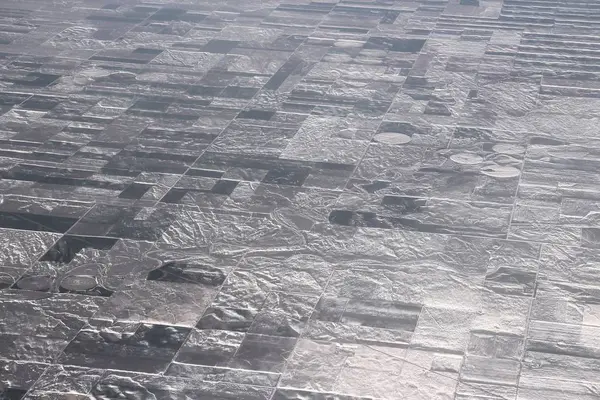 Vista Aérea Nevada Kansas Formas Interessantes Feitas Snowdrifts Paisagem Agrícola — Fotografia de Stock