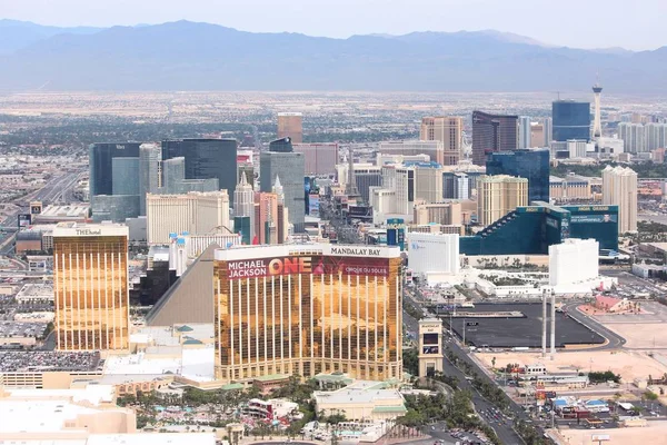 Las Vegas Usa April 2014 Aerial View Strip Casinos Las — Stock Photo, Image