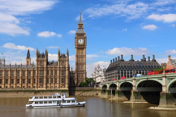 Wielka Brytania Londyn Wieży Zegarowej Big Bena Westminster Bridge — Zdjęcie stockowe