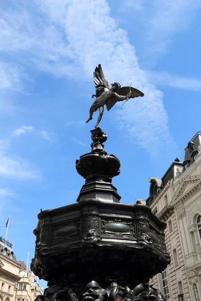 Londyn Wielka Brytania Pomnik Erosa Piccadilly Circus — Zdjęcie stockowe