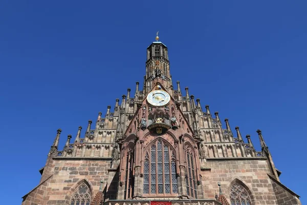 Norimberk Německo Region Střední Franky Frauenkirche Kostel Panny Marie Náměstí — Stock fotografie