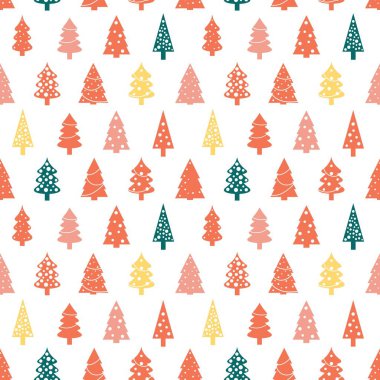 Şık yılbaşı ağacı arka plan. Sorunsuz Noel vektör doku.