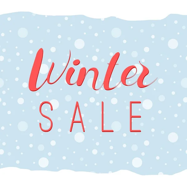 Winter Sale Sign Text Snow Background — Stock Vector