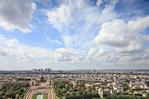 Vue Aérienne Paris Avec Trocadéro Défense — Photo