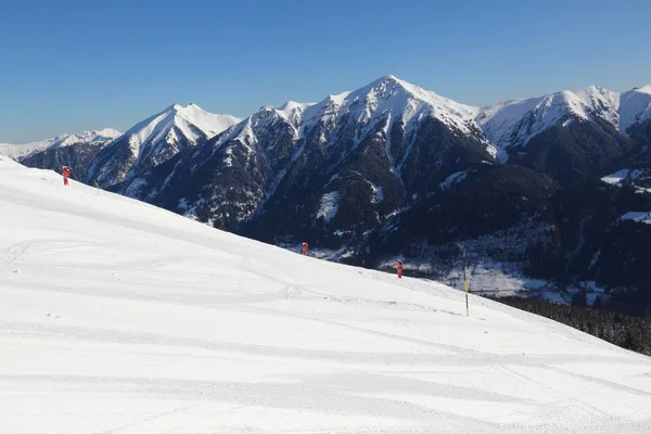 Austria ski. Bad Gastein ski resort. High Tauern (Hohe Tauern) mountain range in Alps.