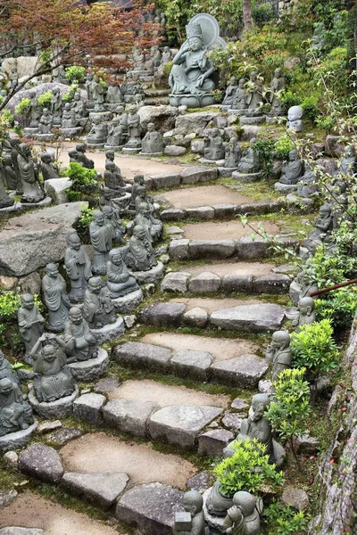 Japanese Culture Landmarks Miyajima Island Hiroshima Ksitigarbha Statues Daishouin Buddhist — Stock Photo, Image