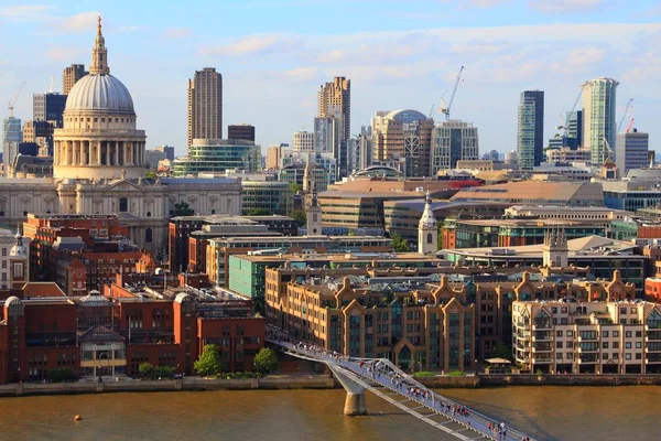 Skyline Londra Vista Sulla Città Tramonto Con Cattedrale Saint Paul — Foto Stock