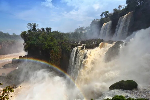 Iguazu Falls Vattenfall Gränsen Brasilien Och Argentina National Park Och — Stockfoto