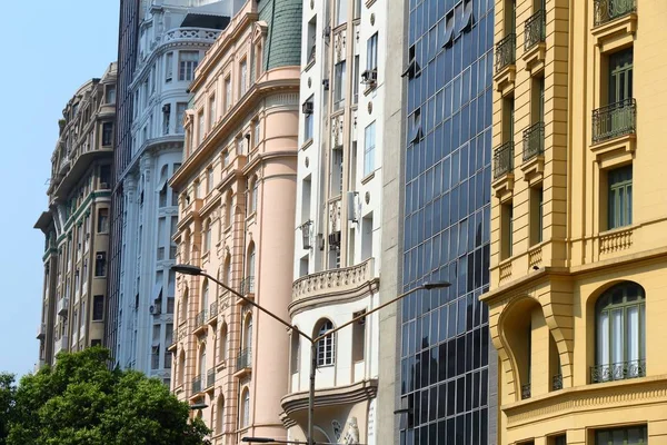 Rio Janeiro Downtown Street View Old Apartment Buildings Office Buildings — Stock Photo, Image