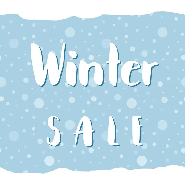 Winter Sale Sign Text Snow Background — Stock Vector