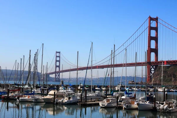 San Francisco Eua Abril 2014 Vista Marina Golden Gate Bridge — Fotografia de Stock