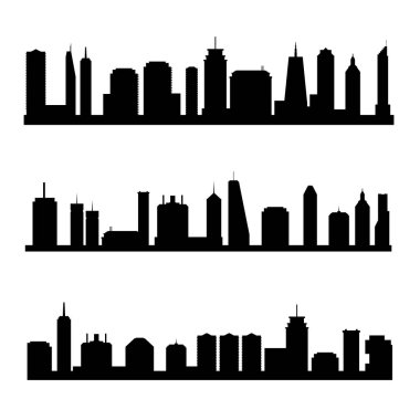 Genel şehir manzarası vektör çizim ayarlayın. Kentsel cityscapes.